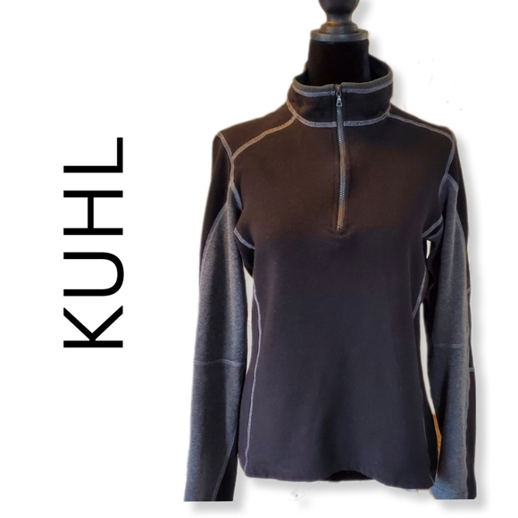 Kuhl Other - KUHL Kashmira Black & Gray Fleece 1/4 Zip Mock Neck Sweater Pullover Sz S
